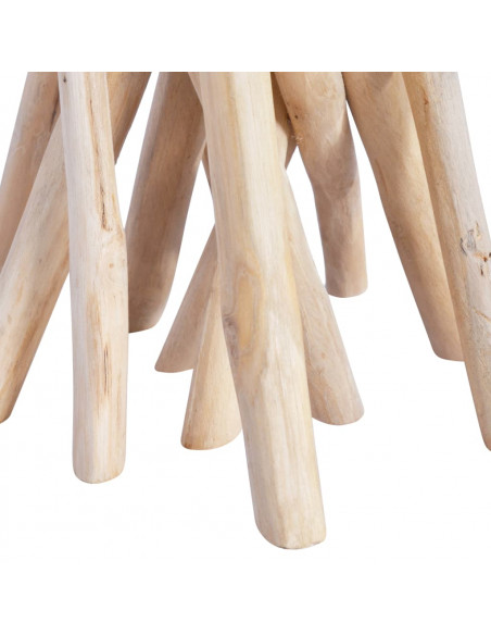 Tavolino da Caffè Ripiano in Vetro 35x35x50 cm in Legno di Teak