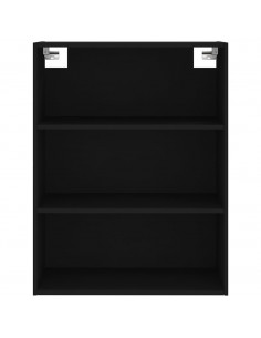 Credenza Nera 69,5x32,5x180 cm Legno Multistrato 2