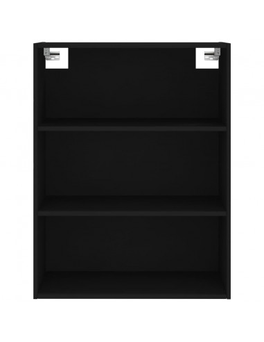 Credenza Nera 69,5x32,5x180 cm Legno Multistrato