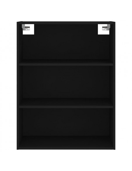 Credenza Nera 69,5x32,5x180 cm Legno Multistrato