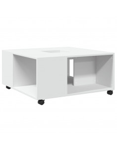 Tavolino da Salotto Bianco 80x80x40 cm in Truciolato 2