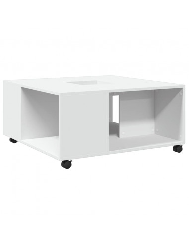 Tavolino da Salotto Bianco 80x80x40 cm in Truciolato