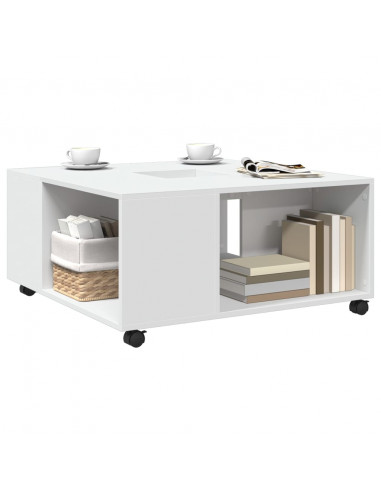 Tavolino da Salotto Bianco 80x80x40 cm in Truciolato