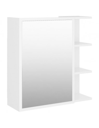 Armadietto a Specchio Bianco 62,5x20,5x64 cm Legno Multistrato