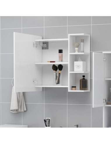 Armadietto a Specchio Bianco 62,5x20,5x64 cm Legno Multistrato