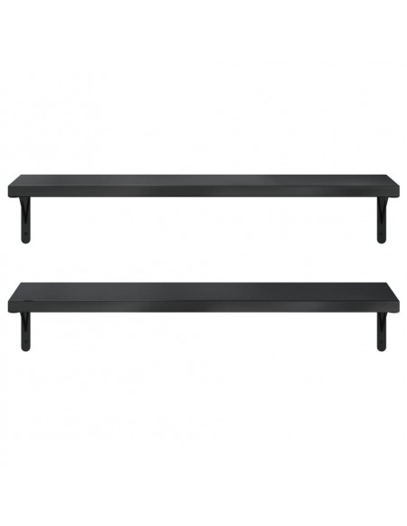 Mensole a Muro 2 pz 100x30 cm Nero in Acciaio Inossidabile