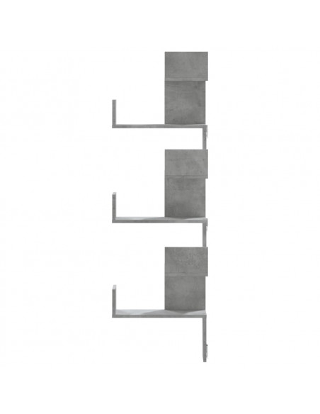 Scaffale Angolare a Muro Grigio Cemento 45x45x147cm Multistrato