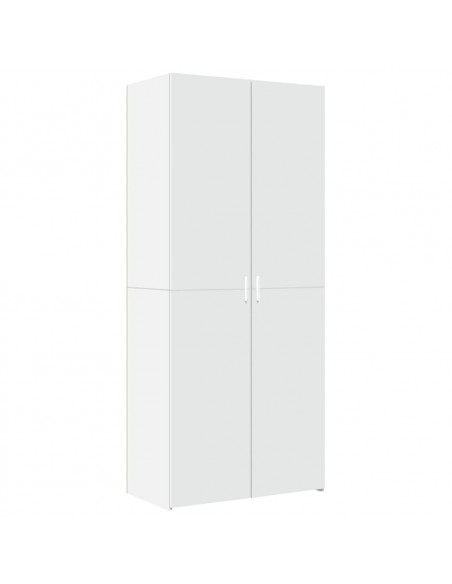 Credenza Bianca 80x42,5x185 cm in Legno Multistrato