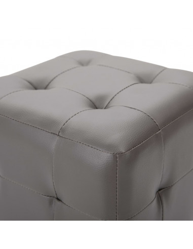 Pouf 2 pz Grigio 30x30x30 cm in Similpelle