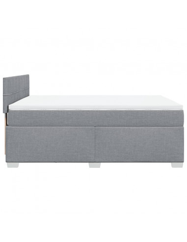 Giroletto a Molle con Materasso Grigio Chiaro 160x200cm Tessuto