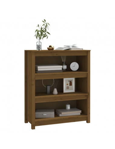 Libreria Marrone Miele 80x35x97 cm in Legno Massello di Pino