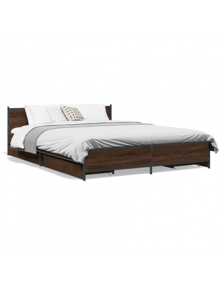 Giroletto Cassetti Rovere Marrone 120x190 cm Legno Multistrato