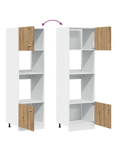 Mobile Microonde Rovere Artigianale 60x57x207 cm in Truciolato