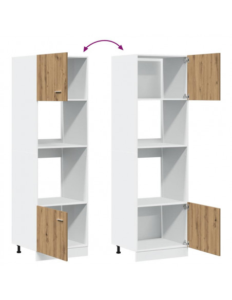 Mobile Microonde Rovere Artigianale 60x57x207 cm in Truciolato