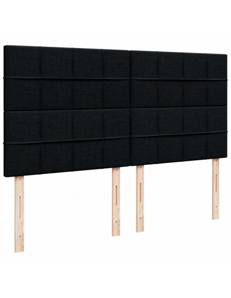 Giroletto a Molle con Materasso Nero 200x200 cm in Velluto