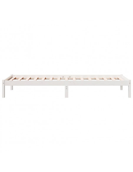 Letto Extra Lungo senza Materasso Bianco 80x220 cm in Pino