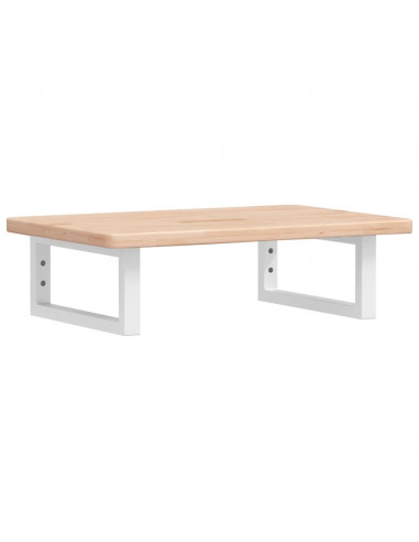 Ripiano a Parete per Lavabo in Acciaio e Massello di Rovere