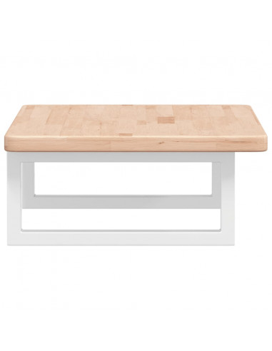 Ripiano a Parete per Lavabo in Acciaio e Massello di Rovere