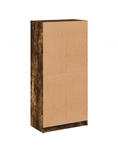 Credenza con Ante Rovere Fumo 68x37x142 cm Legno Multistrato