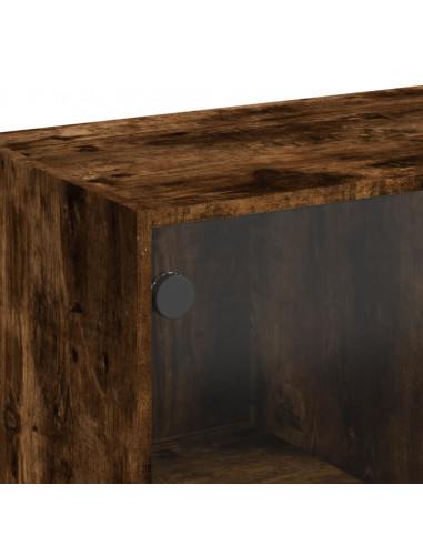 Credenza con Ante Rovere Fumo 68x37x142 cm Legno Multistrato