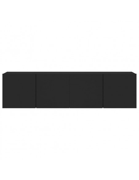 Mobili TV a Parete 2pz Neri 80x30x41 cm