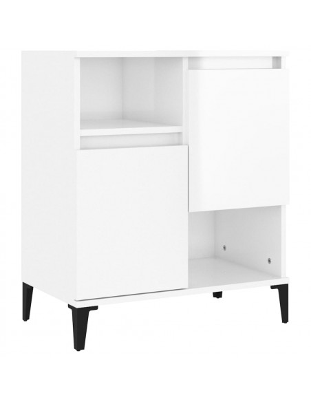 Credenza Bianco Lucido 60x35x70 cm in Legno Multistrato