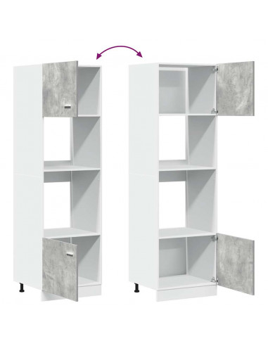 Mobile per Microonde Grigio Cemento 60x57x207 cm Multistrato