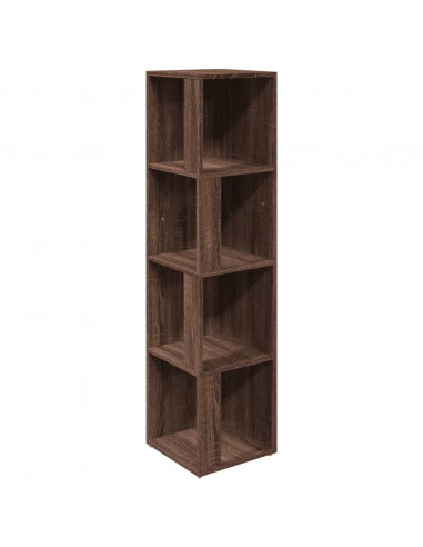 Scaffale Angolare Rovere Marrone 33x33x132 cm Legno Multistrato