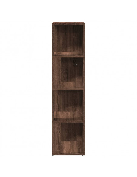 Scaffale Angolare Rovere Marrone 33x33x132 cm Legno Multistrato