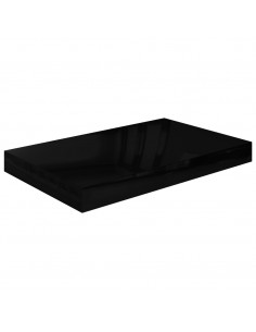 Scaffale a Parete Nero Lucido 40x23x3,8 cm in MDF 2