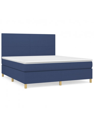 Giroletto a Molle con Materasso Blu 160x200 cm in Tessuto