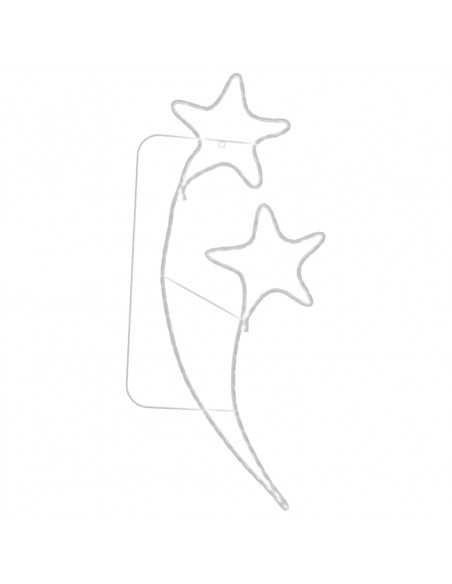 Stringhe Luci a Forma di Stella 8pz Bianco Caldo 125,5x53x4,5cm