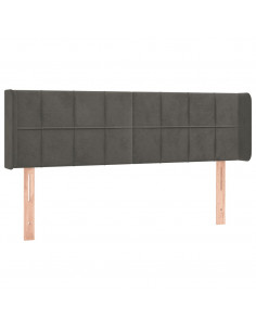 Testiera ad Orecchio Grigio Scuro 147x16x78/88 cm in Velluto 2