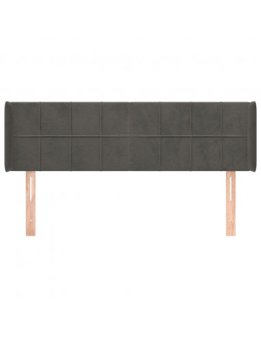 Testiera ad Orecchio Grigio Scuro 147x16x78/88 cm in Velluto