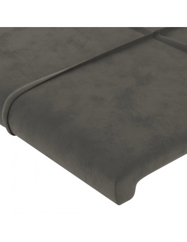 Testiera ad Orecchio Grigio Scuro 147x16x78/88 cm in Velluto
