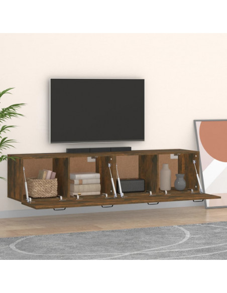 Mobili Parete 2 pz Rovere Fumo 60x36,5x35 cm Legno Multistrato