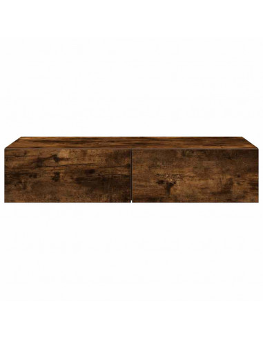 Scaffale a Parete con Cassetti Fumo 80x33x17 cm in Truciolato