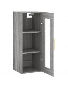 Mobile a Parete Grigio Sonoma 34,5x34x90 cm 2