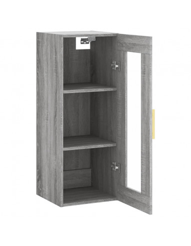 Mobile a Parete Grigio Sonoma 34,5x34x90 cm