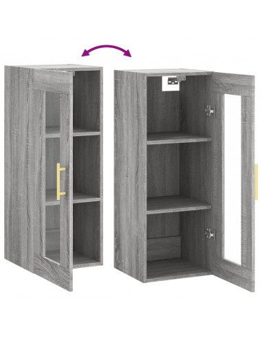 Mobile a Parete Grigio Sonoma 34,5x34x90 cm