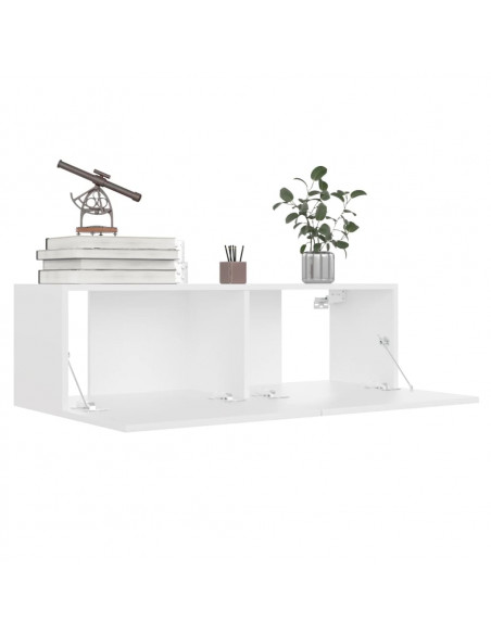 Mobile Porta TV Bianco 100x30x30 cm in Legno Multistrato