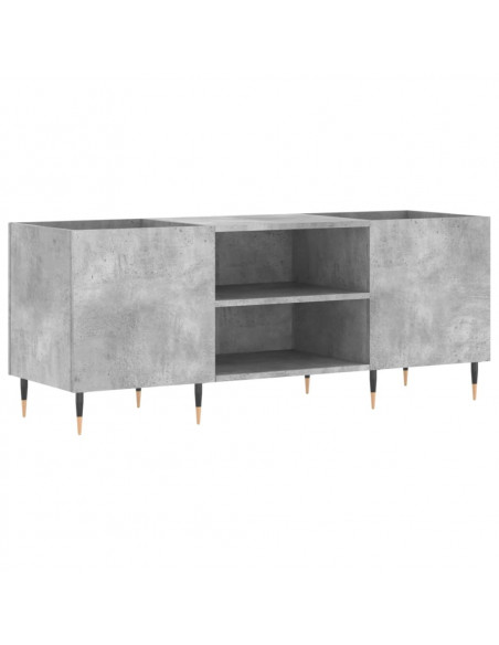 Mobile Porta Dischi Grigio Cemento 121x38x48 Legno Multistrato