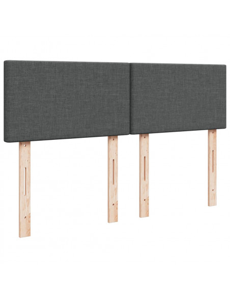 Giroletto a Molle con Materasso Grigio Scuro 160x200 cm Tessuto