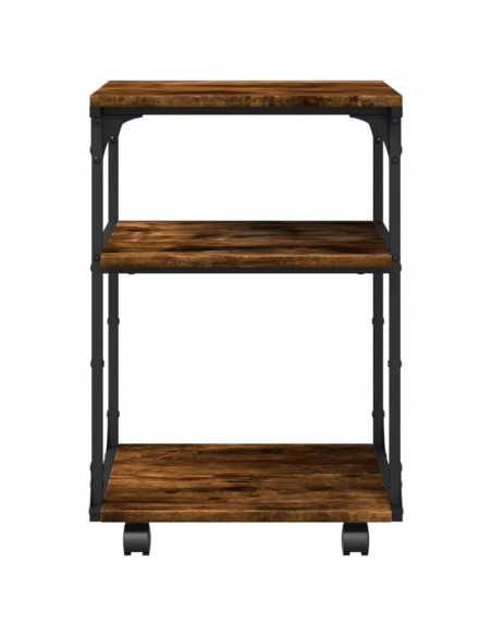 Supporto Stampante 3 Livelli Rovere Fumo 43x48x64cm Multistrato