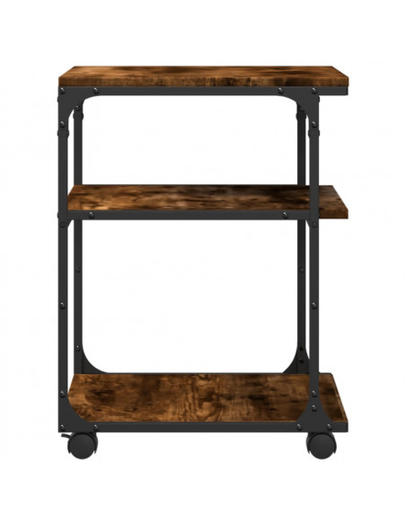 Supporto Stampante 3 Livelli Rovere Fumo 43x48x64cm Multistrato