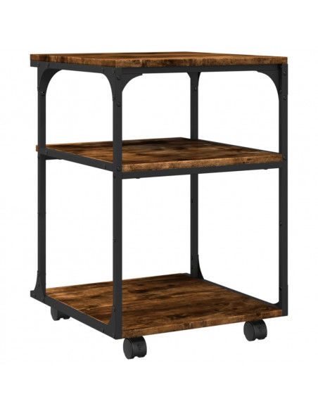 Supporto Stampante 3 Livelli Rovere Fumo 43x48x64cm Multistrato