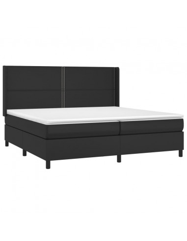 Giroletto a Molle con Materasso Nero 200x200 cm in Similpelle