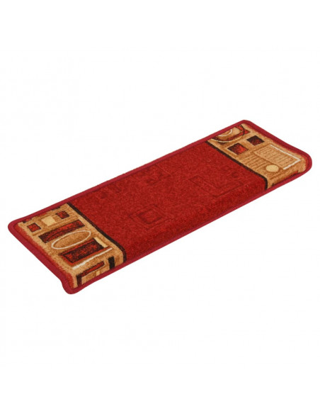 Tappetini per Scale Autoadesivi 10 pz 65x21x4 cm Rossi