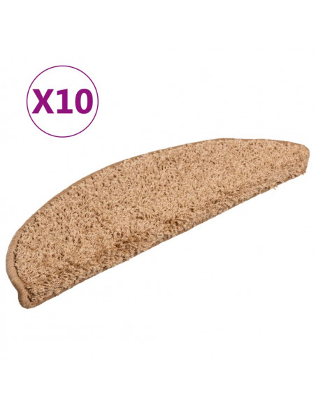 Tappetini per Scale 10 pz 56x17x3 cm Beige