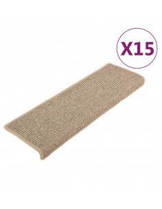 Tappetini Autoadesivi per Scale 15 pz Beige Scuro 65x21x4 cm 2